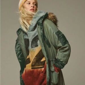 Free People Farrah Longline Military Parka